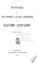 Pensieri di varia filosofia e di bella letteratura