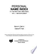 Personal Name Index to The New York Times Index, 1975-1996 Supplement: Pom-Spa - v. 7. Spe-Zz