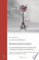 Personne, droit et justice