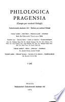 Philologica Pragensia
