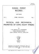 Physical and Mechanical Properties of Some Assam Timbers