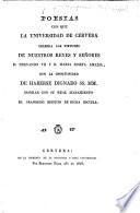 Poesias con que la Universidad de Cervera celebra las virtudes de nuestros reyes y señores D. Fernando VII y D. Maria Josefa Amalia