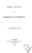 Poesías y artículos del Marqués de Heredia