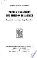 Poetas españoles que vivieron en America