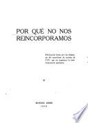 Por qué no nos reincorporamos