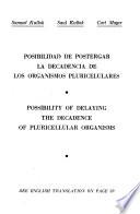 Posibilidad de postergar la decadencia de los organismos pluricelulares