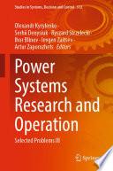 Power Systems Research and Operation