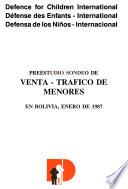 Preestudio sondeo de venta-tráfico de menores en Bolivia