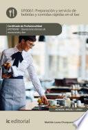 Preparación y servicio de bebidas y comidas rápidas en el bar. HOTR0208