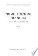 Prime edizioni francesci entrate in Biblioteca dal 1819 al 1918