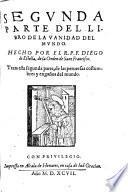 Primera [-tercera] parte del Libro de la vanidad del mundo