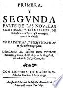 Primera, y segvnda parte de las Novelas amorosas