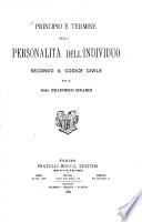 Principio e termine della personalità dell'individuo secondo il Codice civile