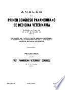 Proceedings of the First Panamerican Veterinary Congress