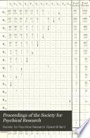 Proceedings of the Society for Psychical Research