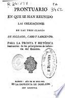 Prontuario en que se han reunido las obligaciones de las tres clases de soldado, cabo y sargento