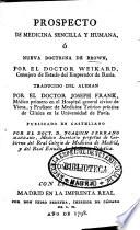 Prospecto de medicina sencilla y humana o Nueva doctrina de Brown
