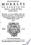 Proverbios morales de Alonso de Barros
