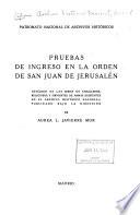 Pruebas de ingreso en la Orden de San Juan de Jerusalén