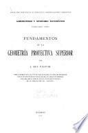 Publicaciones: Rey Pastor, Julio. Fundamentos de la geometría proyectiva superior. 1916