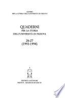 Quaderni per la storia dell'Università di Padova