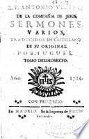 R.P. Antonio Vieyra de la Compañía de Jesús, Sermones varios