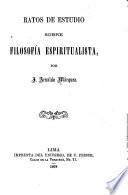 Ratos de estudio sobre filosofía espiritualista