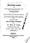 Recopilación de leyes, decretos, bandos, reglamentos, circulares y providencias de los supremos poderes y otras autoridades de la República Mexicana