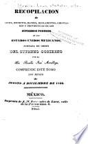 Recopilacion de leyes, decretos, bandos, reglamentos, circulares y providencias