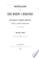 Recopilacion de leyes, decretos y resoluciones sobre organizacion y procedimientos administrativos vigentes en la provincia de Buenos Aires