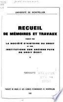 Recueil de mémoires et travaux