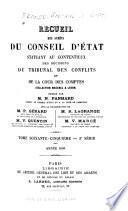 Recueil des decisions du Conseil d'État statuant au contentieux et du Tribunal des Conflits et des jugements des tribunaux administratifs