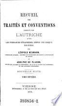 Recueil des traités et conventions conclus par l'Autriche-Hongrie avec les puissances étrangères