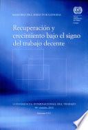 Recuperacion y Crecimiento Bajo el Signo del Trabajo Decente
