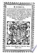 Redrès, y ordinacíons novaments fetas, y estatuidas per lo Savi Concell de cent de la excelentissima ciutat de Barcelona, tingut, y celebrat als 30 de abril del any 1703 concernenets, al regimen de la taula dels comuns deposits de dita ciutat, y banch de aquella, y aixi mateix a las obligacions de sos oficials, tant perpetuos, com temporals