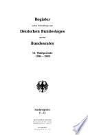 Register zu den Verhandlungen des Deutschen Bundestages und des Bundesrates