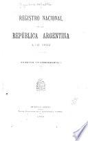 Registro nacional de la República argentina