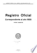 Registro oficial correspondiente al año de ...