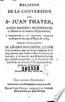 Relacion de la conversion del Sr. Juan Thayer