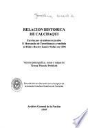 Relación histórica de Calchaqúi
