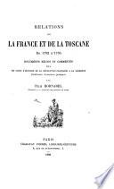 Relations de la France et de la Toscane de 1792 à 1795