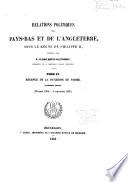 Relations politiques des Pays-Bas et de l'Angleterre