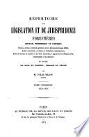 Répertoire de législation et de jurisprudence forestières