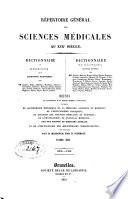 Répertoire générale des sciences médicales au XIXe siècle