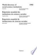 Répertoire Mondial Des Institutions de Sciences Sociales