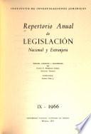 Repertorio anual de legislación nacional y extranjera