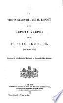 Report of the Deputy Keeper of the Public Records