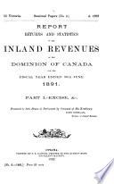 Report, Returns and Statistics of the Inland Revenues of the Dominion of Canada ...