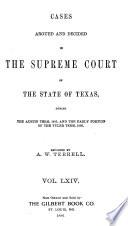 Reports of Cases Argued and Decided in the Supreme Court of the State of Texas