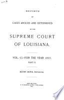 Reports of Cases Argued and Determined in the Supreme Court of Louisiana